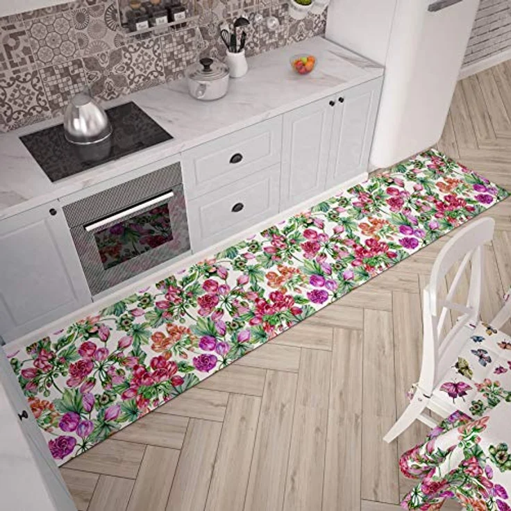 PETTI Artigiani Italiani Teppich für Küche 52x240 cm Fiori – Bild 1
