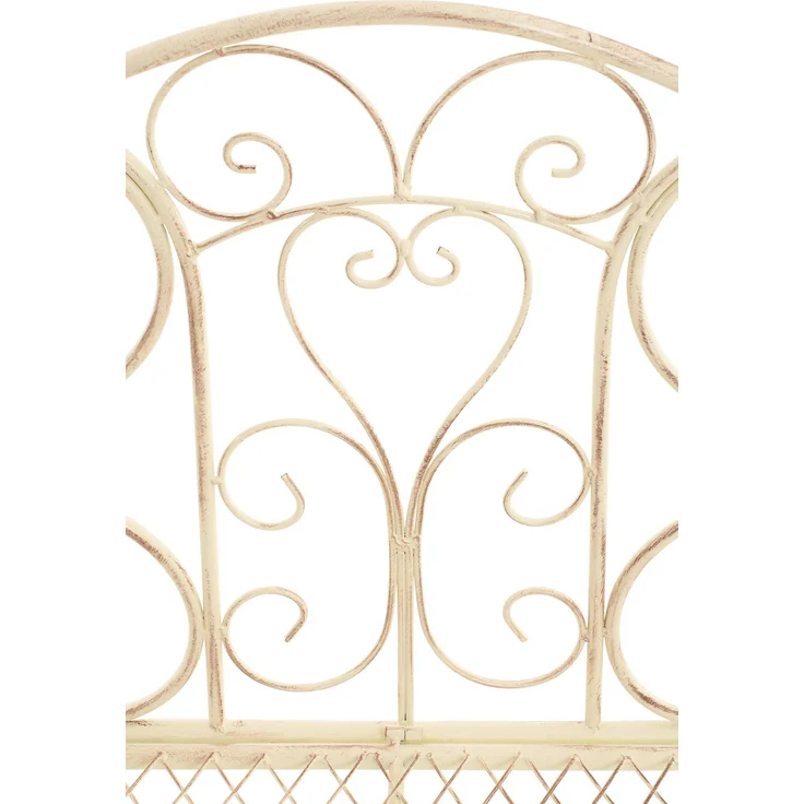 Gartenbank TODOR - Metall Beige 113x47x89 cm | Metallbank Garten 2 Seitzer Bank Terrasse Vintage Antik Gartenbank – Bild 4