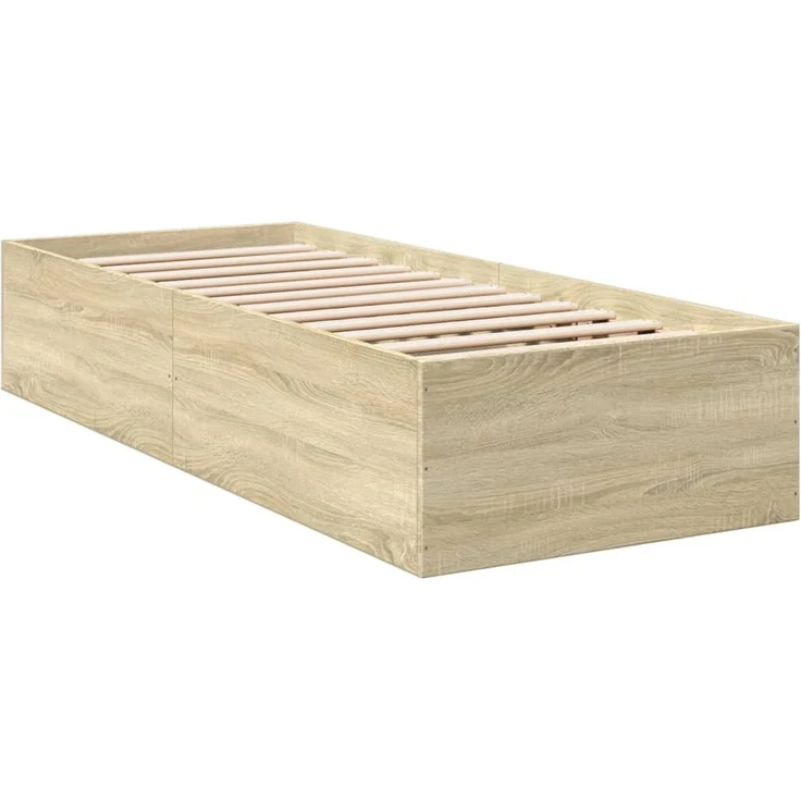 vidaXL Bettgestell Sonoma-Eiche 100x200 cm Holzwerkstoff 3281051 – Bild 3