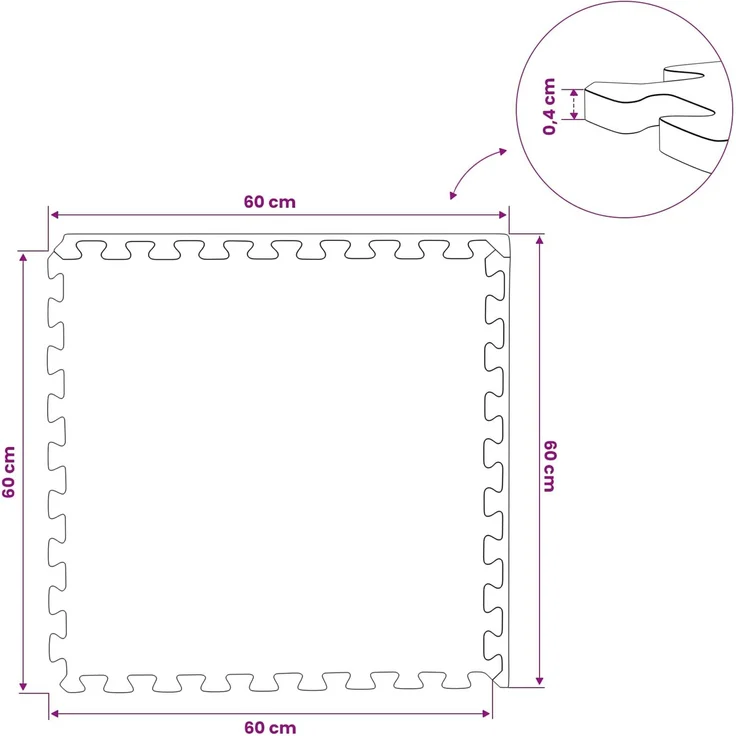 vidaXL Pool Bodenschutzmatte 40 Stk. Schwarz 14,4 m² EVA-Schaum 3433294 – Bild 9