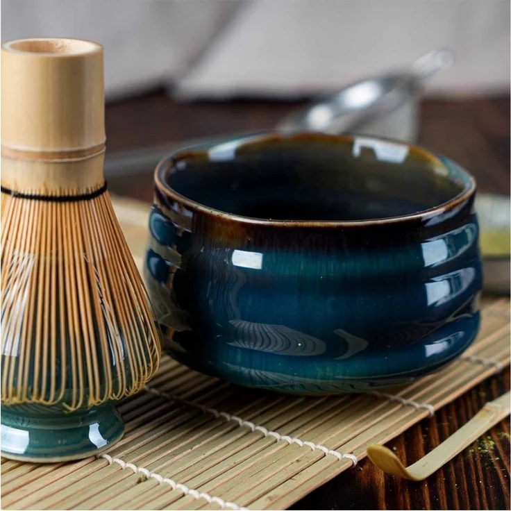 Dimono Teeglas DIMONO Matcha Tee Set–Teezubereitung Set mit Chasen, Schale & Zubehör, mit Matcha-Schale, Besenhalter, Dosierlöffel – Bild 2