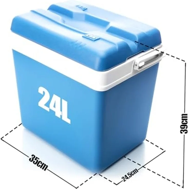 BigDean Thermobehälter Kühlbox 24 Liter blau/weiß - Isolierbox mit bis zu 11 Std. Kühlung, Kunststoff, (Packung, 1-tlg, Kühlbox), bis zu 14h kalt – Bild 2