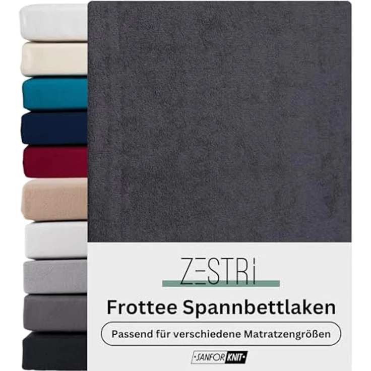 Zestri Spannbettlaken Frottee bis 40 cm Steghöhe, auch für Boxspringbett & Wasserbett, weich, Gummizug: rundum, Spannbettbezug Bettbezug Laken, winter weich flauschig – Bild 2