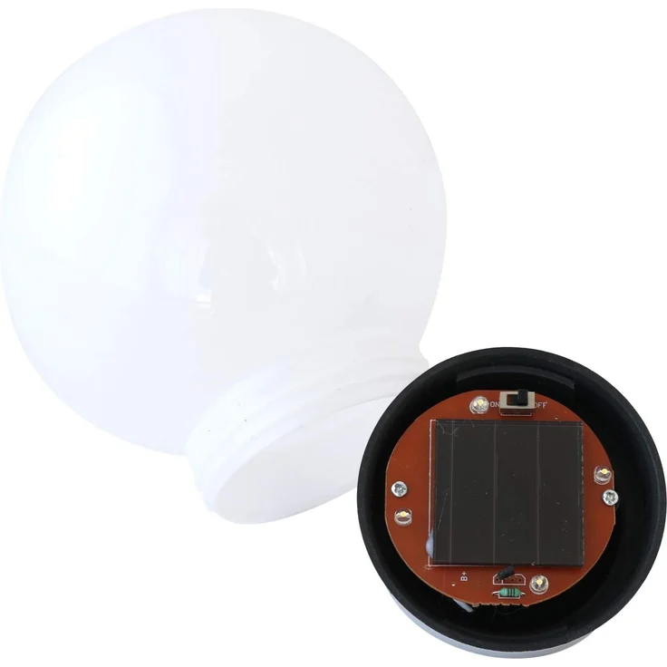 Leuchtkugel SOLAR-Kugelleuchte 15 cm mit Erdspieß und Balkonhalter – Bild 4