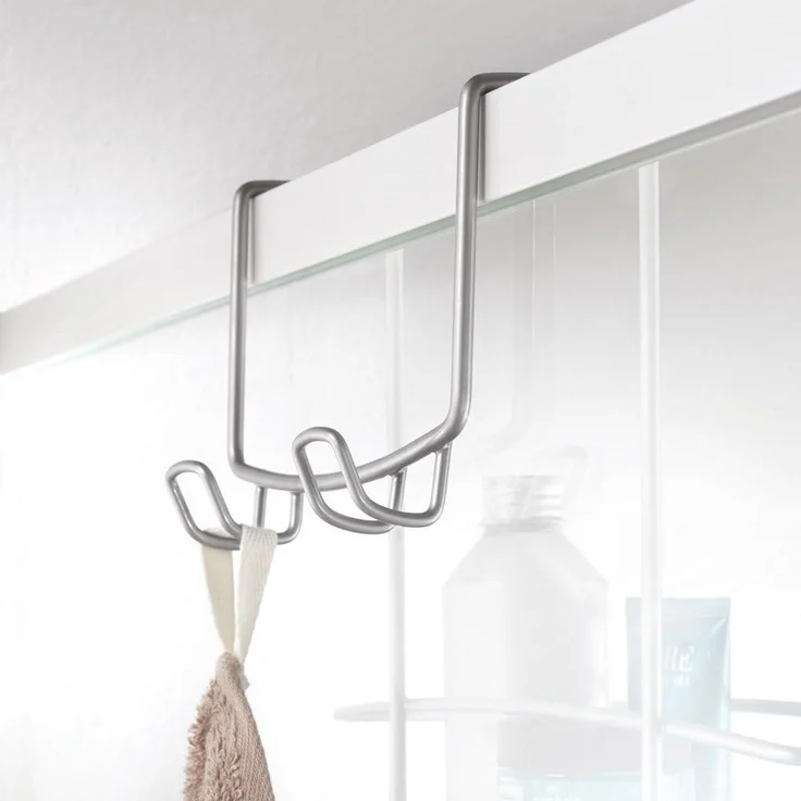 Metaltex Duschregal mit 2 Etagen und Haken Onda Silbern 443456 – Bild 3