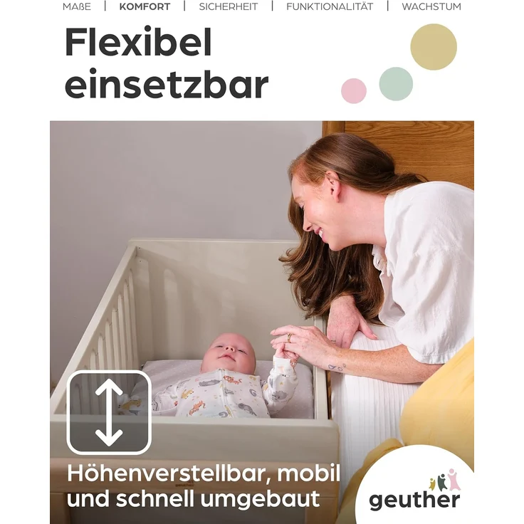 Geuther Beistellbett HATO Babybett in Natur, 4-in-1 – Bild 3