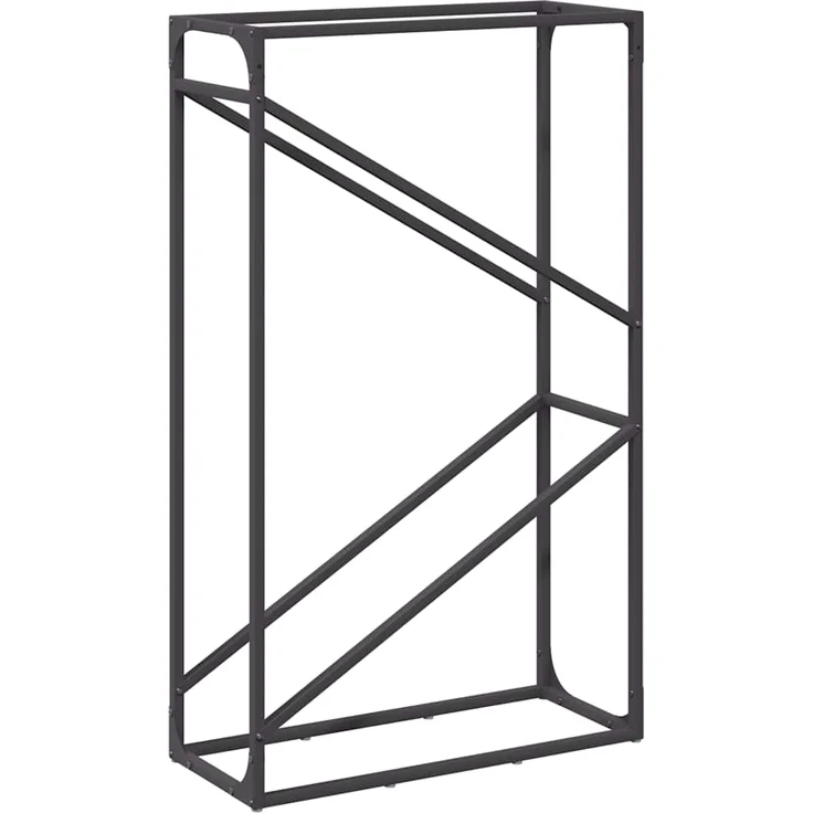 vidaXL Brennholzregal Schwarz 60x25x100 cm Kaltgewalzter Stahl 864327 – Bild 1