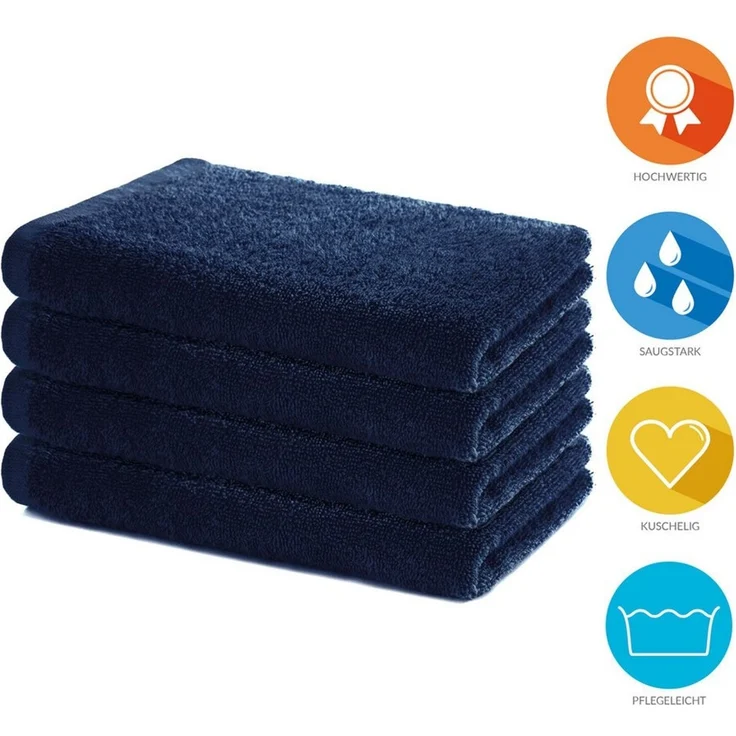 Lavea Handtücher Sydney Serie Handtuch oder Duschtuch Set, (4-St), 500 g/m² Frottier, weich & saugstark, pflegeleicht – Bild 2