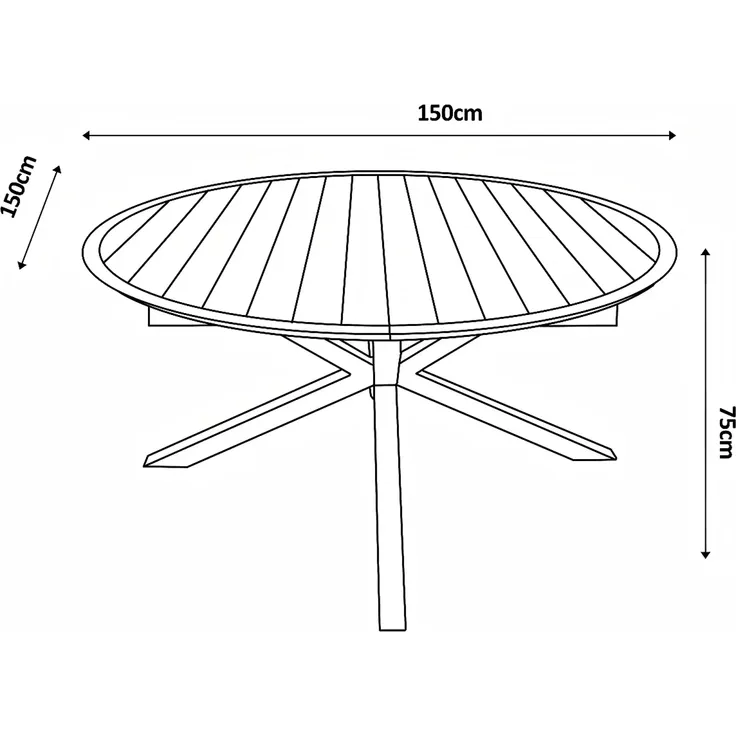 Vente-unique - YOHA Gartenessgruppe Metall Grau - B 150 cm x H 75 cm x L 204 cm – Bild 5