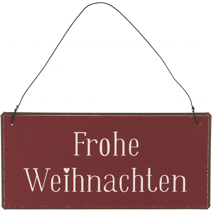 Ib Laursen - Wandschild Metallschild Schild "Frohe Weihnachten" Rot 70213-00