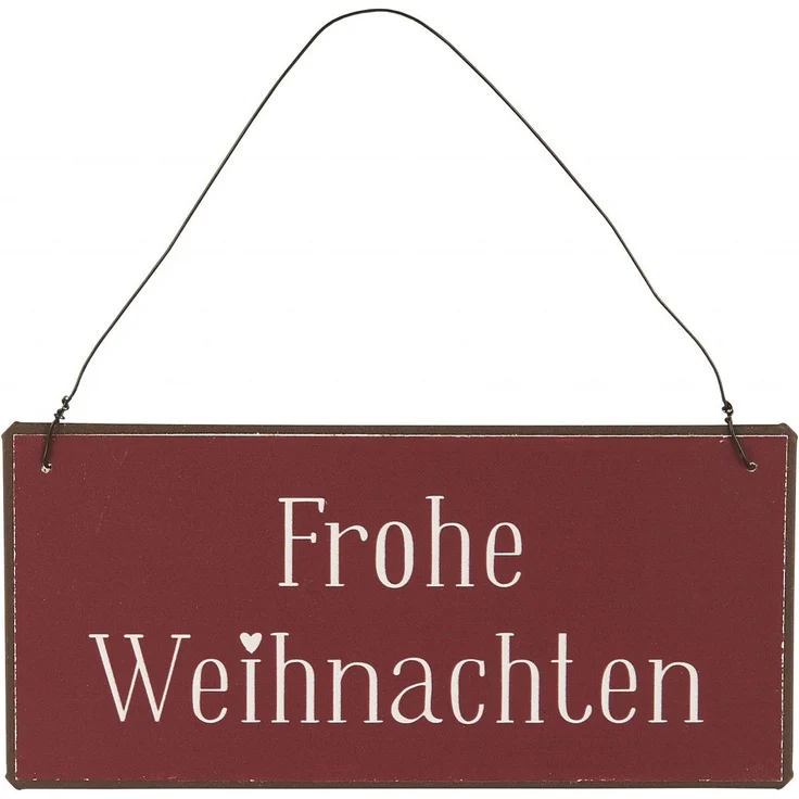 Ib Laursen - Wandschild Metallschild Schild "Frohe Weihnachten" Rot 70213-00