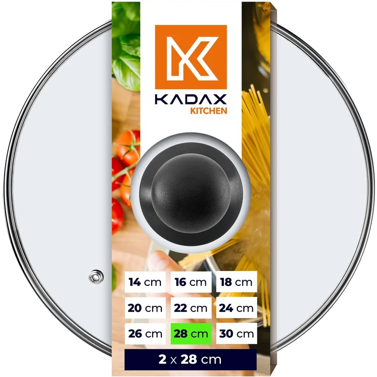 KADAX Glasdeckel 28cm hitzebeständig Universal 2 Stk – Bild 3