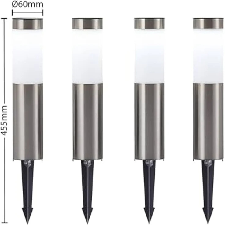 Lindby Außen-Stehlampe Sirita, LED, Edelstahl Alu tageslicht IP44, 1 x 0,2 W LED, tageslicht – Bild 4