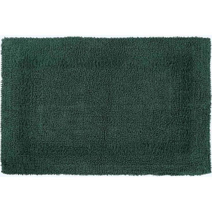 Homescapes Premium Badematte waldgrün, Badvorleger 50x80 cm, Badteppich Baumwolle mit Wende-Design – Bild 1