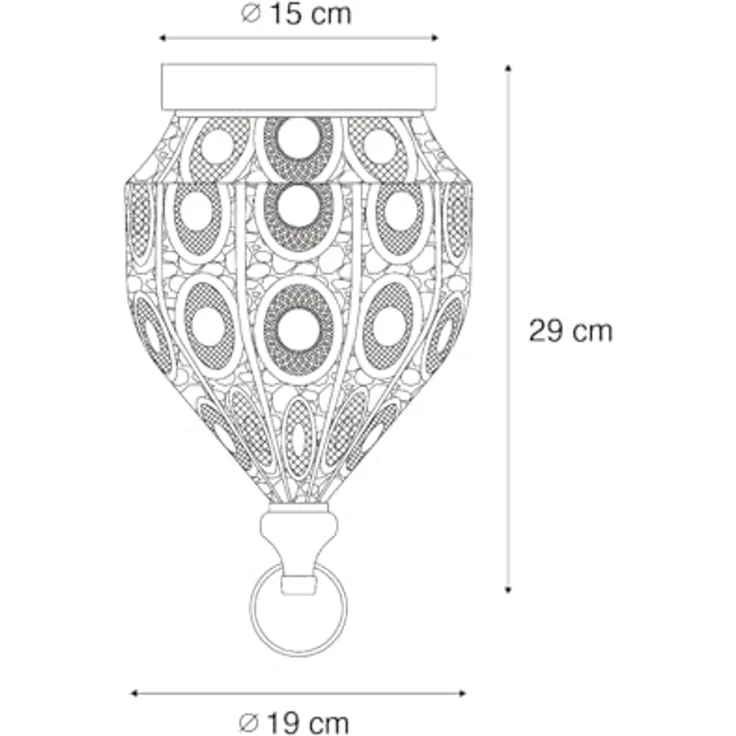 Qazqa Deckenleuchte Mowgli, ohne Leuchtmittel, E27, Gold, Orientalisch, Stahl, 1-flammig – Bild 4