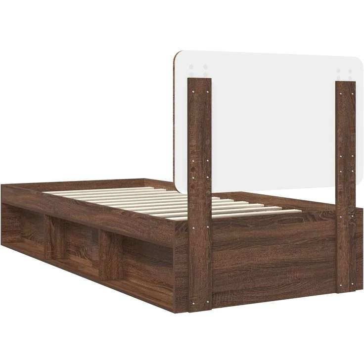 vidaXL Bettrahmen Braun Eichen-Optik 75 x 190 cm Massives Kiefernholz 3412557 – Bild 8