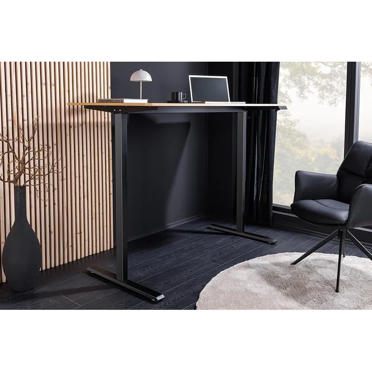 riess-ambiente Schreibtisch OAK DESK 120cm natur/schwarz-Eiche, stufenlos, höhenverstellbar, leise (Einzelartikel, 1-St), Anpassbarer Bürotisch - ideal für Arbeitszimmer, Praxis und Homeoffice – Bild 9