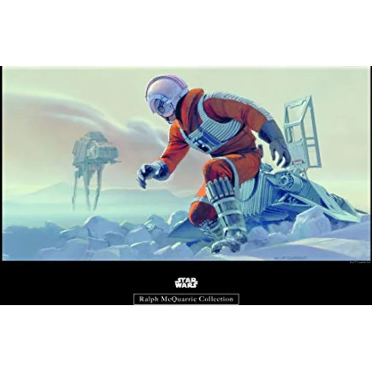 Komar Wandbild Star Wars Classic RMQ Hoth Battle Pilot, Kunstdruck 50 x 40 cm, seidenmatte Oberfläche, fotorealistische Druckqualität, ohne Rahmen