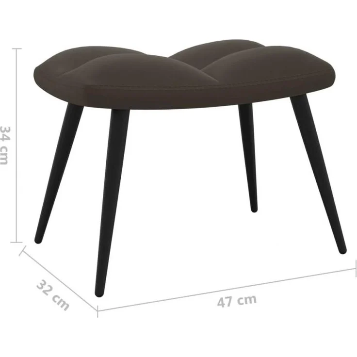 vidaXL Relaxsessel mit Hocker Dunkelgrau Samt [328085] – Bild 11