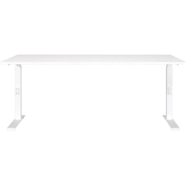 Germania Schreibtisch 7912-84, in Weiß, me. höheneinst, 180 x 91 x 80 cm (BxHxT)