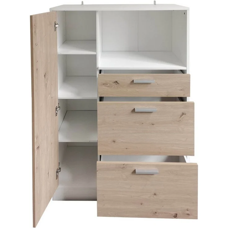 HTI-Line Küchenbuffet Küchenschrank Kombi L Blanca (Stück, 1-St, 1 Küchenschrank Kombi L Blanca) Küchenbuffet Mehrzweckschrank Mikrowellenschrank – Bild 2