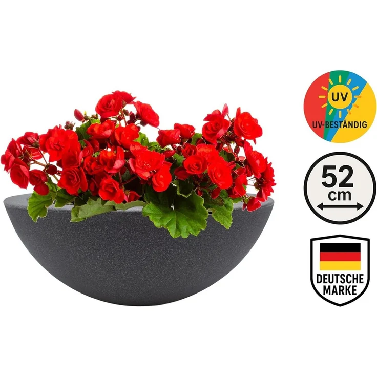 mucHome Pflanzschale Anthrazit Ø 52cm Höhe ca. 20 cm Pflanzkübel Pflanztopf – Bild 4