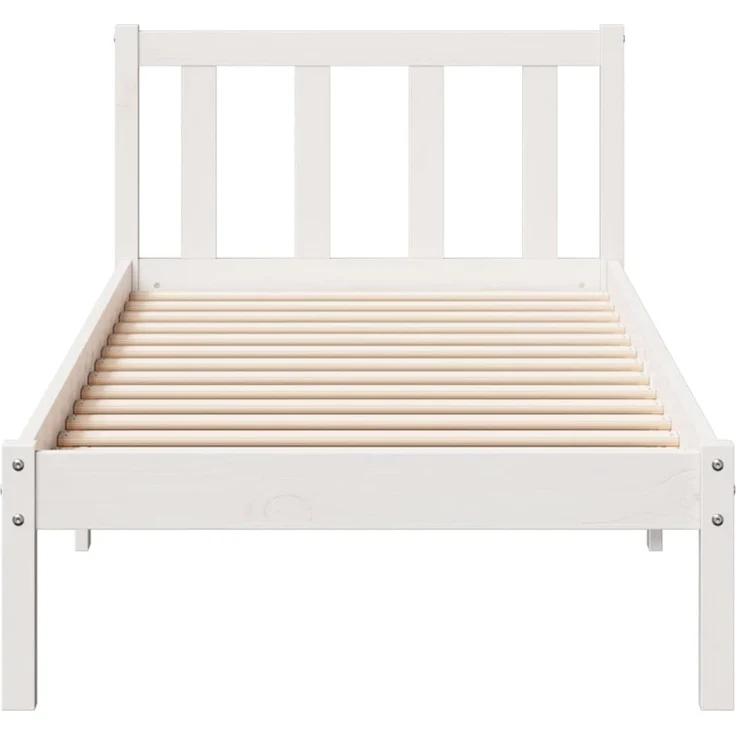 vidaXL Massivholzbett Extra Lang ohne Matratze Weiß 80x210 Kiefernholz 852429 – Bild 4