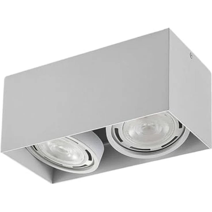 Arcchio Strahler Mabel, 2-flammige Deckenlampe aus weißem Aluminium mit GU10-Fassungen, moderne Küchenleuchte – Bild 1