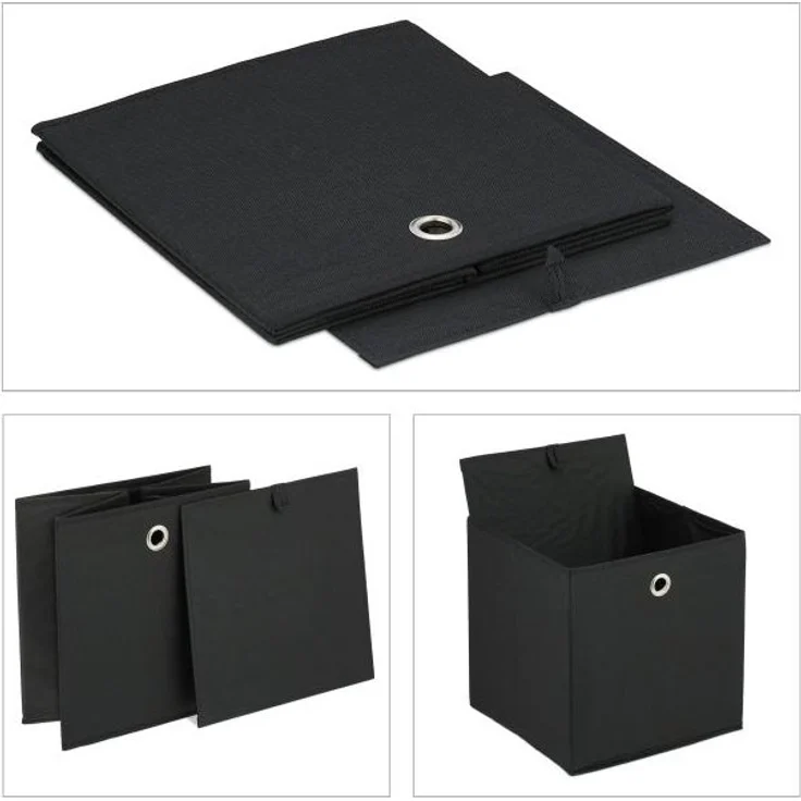 Schwarze Aufbewahrungsbox im 4er Set – Bild 6