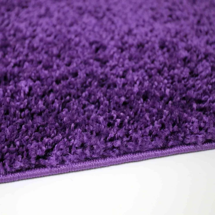 VIMODA Teppich Prime Shaggy Hochflor Langflor Einfarbig Modern Lila für Wohnzimmer, Schlafzimmer, kinderzimmer, Maße:Ø 120 cm Rund – Bild 7