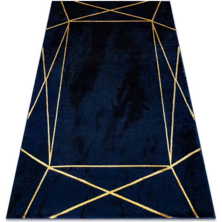 rugsX EMERALD Teppich, Blau, Rechteckig, 80x150 cm, Kurzflorteppich aus Polypropylen und Polyester, 12 mm Florhöhe