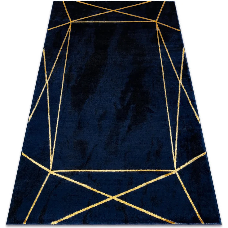 rugsX EMERALD Teppich, Blau, Rechteckig, 80x150 cm, Kurzflorteppich aus Polypropylen und Polyester, 12 mm Florhöhe
