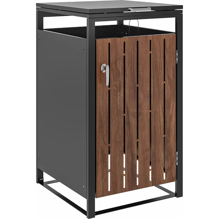 Mülltonnenbox Stahl 120 L Mülltonnenverkleidung dunkelgrau – Bild 3