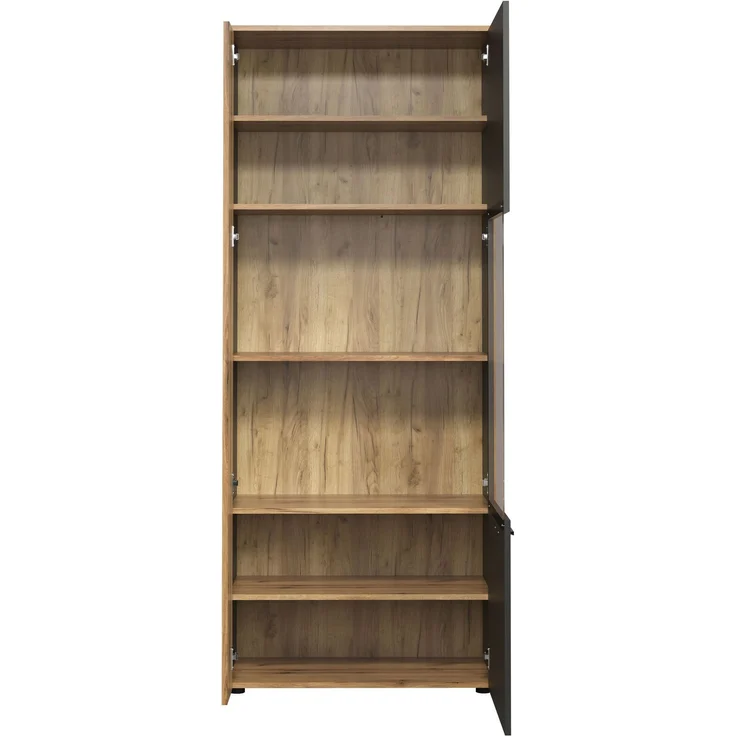 Vitrine Avila in grau und Eiche Evoke 80 x 195 cm – Bild 3