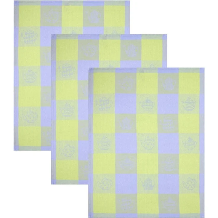 Betz Geschirrtuch 3 Stk. Halbleinen Geschirrtücher TEEKANNEN 50x70 cm Farbe: grün, (3-tlg), 3 Stück Halbleinen Geschirrtücher – Bild 5