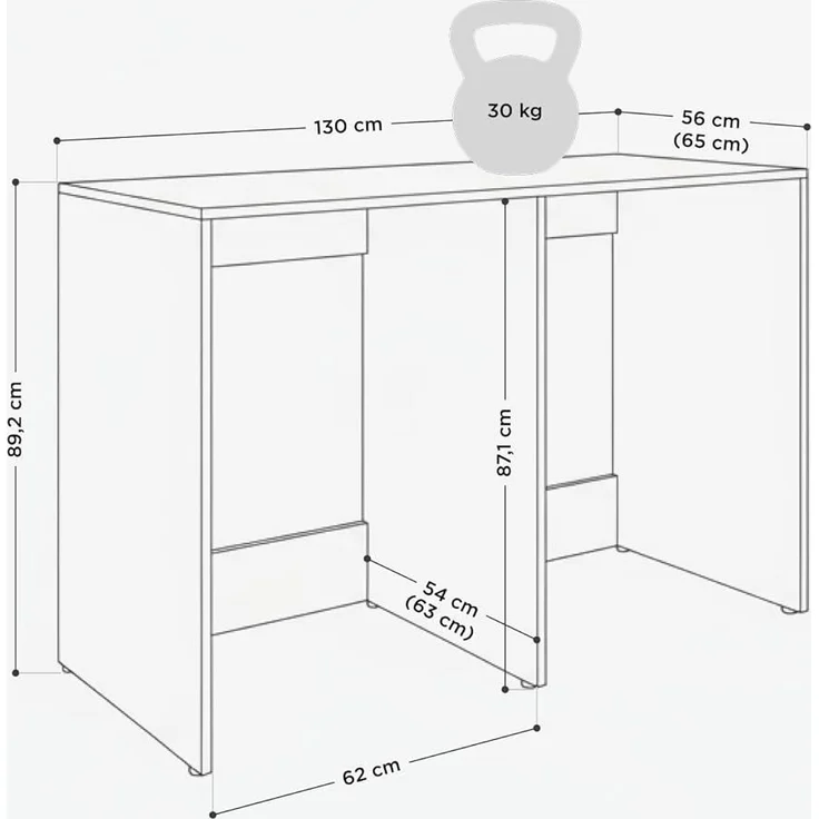 Platan Room Waschmaschinenumbauschrank DORA Waschmaschinenschrank 130 cm breit Überbauschrank Waschmaschine oder Wäschetrockner Schrank für Bad – Bild 3