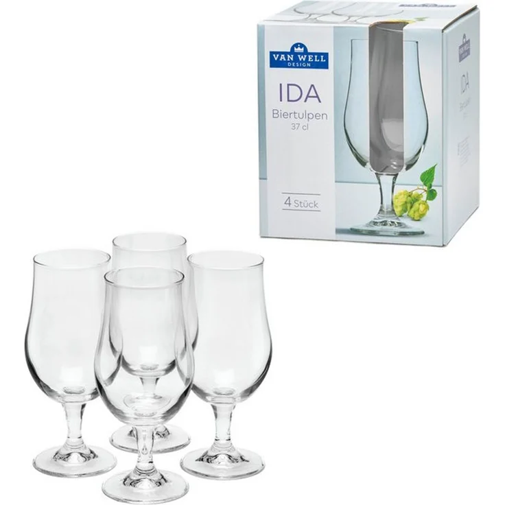 van Well Bierglas Ida, Glas, spülmaschinengeeignet, 37 cl, 4-teilig – Bild 2