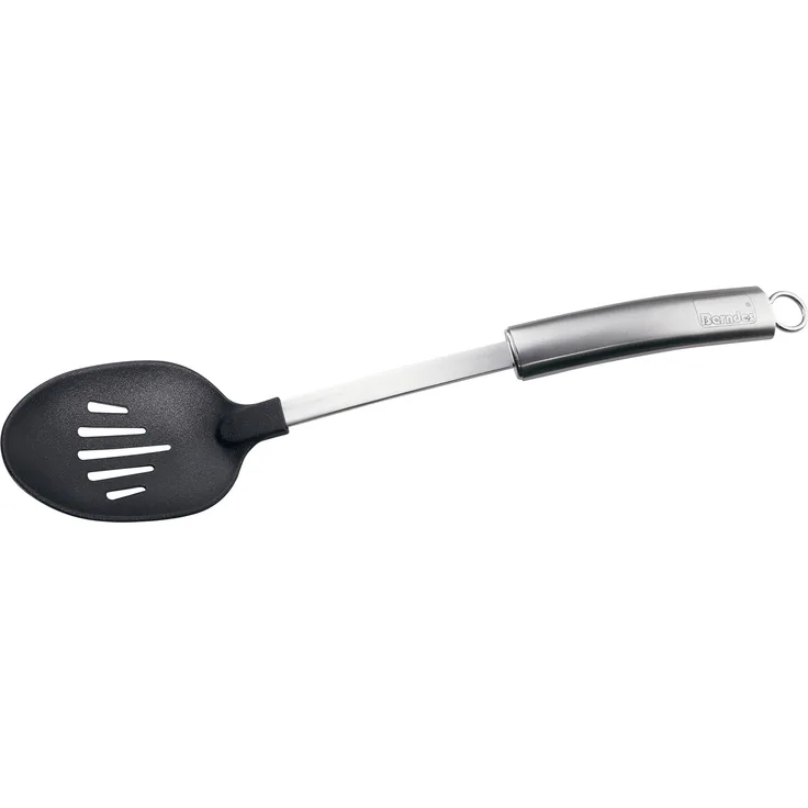Berndes Küchenhelfer Schaumlöffel, Abschöpfkelle, Edelstahl / Kunststoff, Silber / Schwarz, 009083