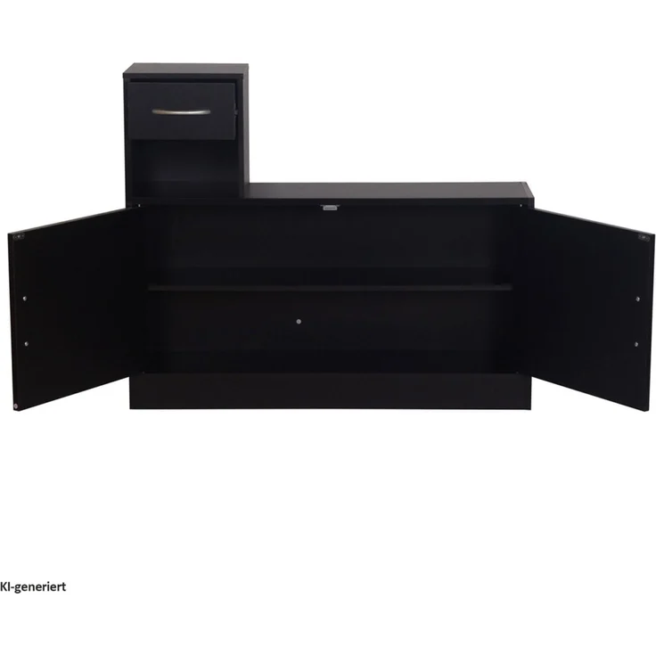 Garderobenpaneel mit Spiegel und Schuhschrank Schwarz-Baumscheibe – Bild 3