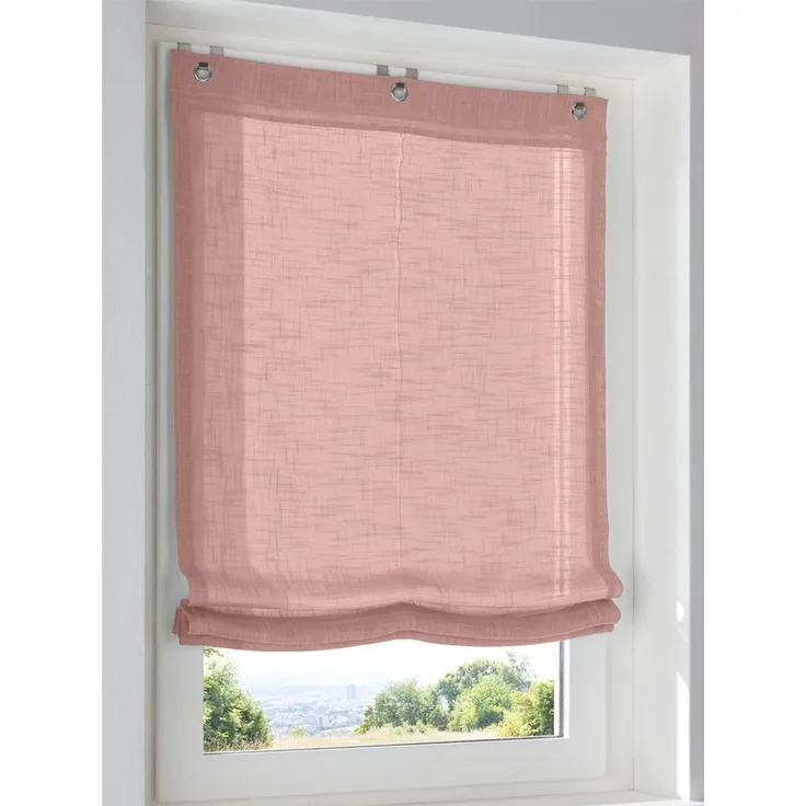 Rollo Raffrollo, heine, halbtransparent, Ösen mit Fensterhaken