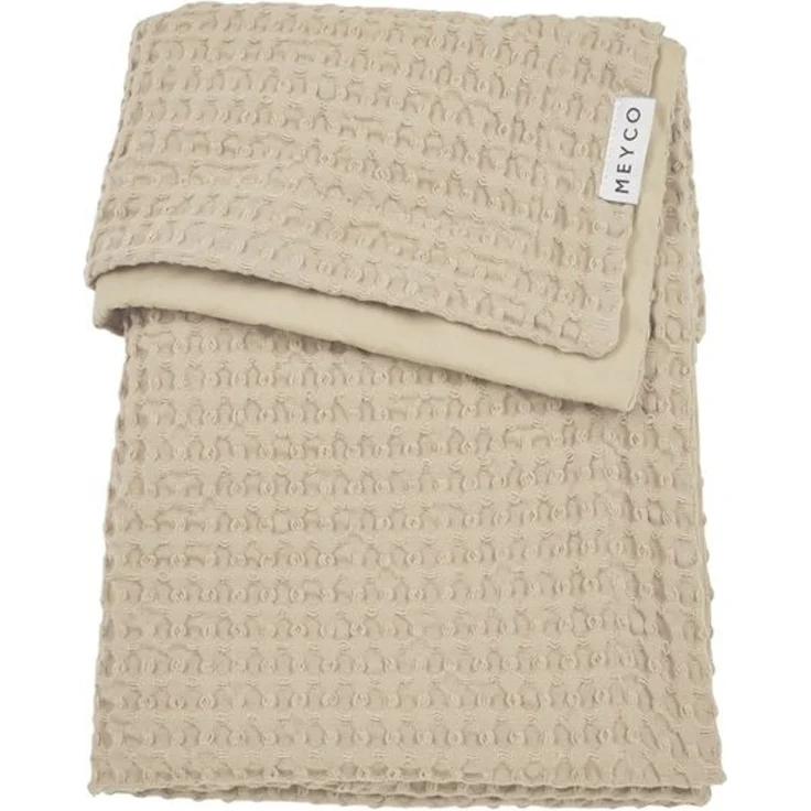 Meyco Waffel Babydecke - 75 x 100 cm - Sand Braun – Bild 3