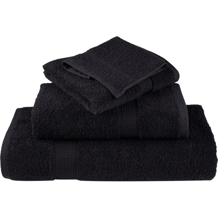 vidaXL Premium Waschhandtücher SOLUND 10 Stück Schwarz 30x30 cm 600 g/m² 137421 – Bild 4