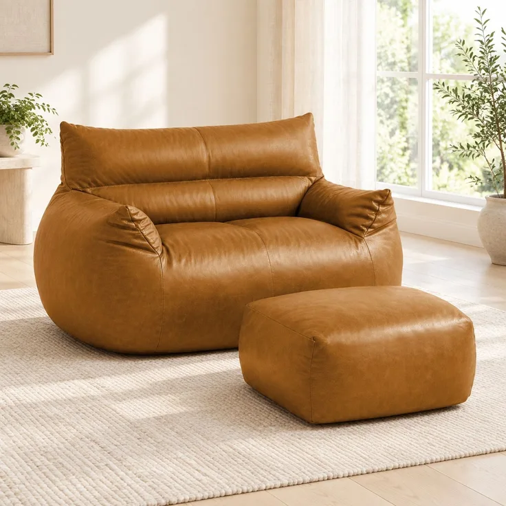 Sitzsack 1er-Set in Braun, ergonomisch geformt mit Tech-Stoff,75x135x100 cm