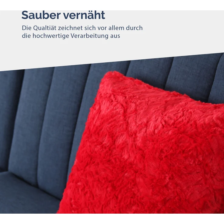 Flauschiges Dekokissen 40x40 mit Reißverschluss, ( Rot ) Kissenbezug inkl. Kissen mit Rosenmuster, Dekorative Kissenbezüge, weicher Bezug – Bild 4