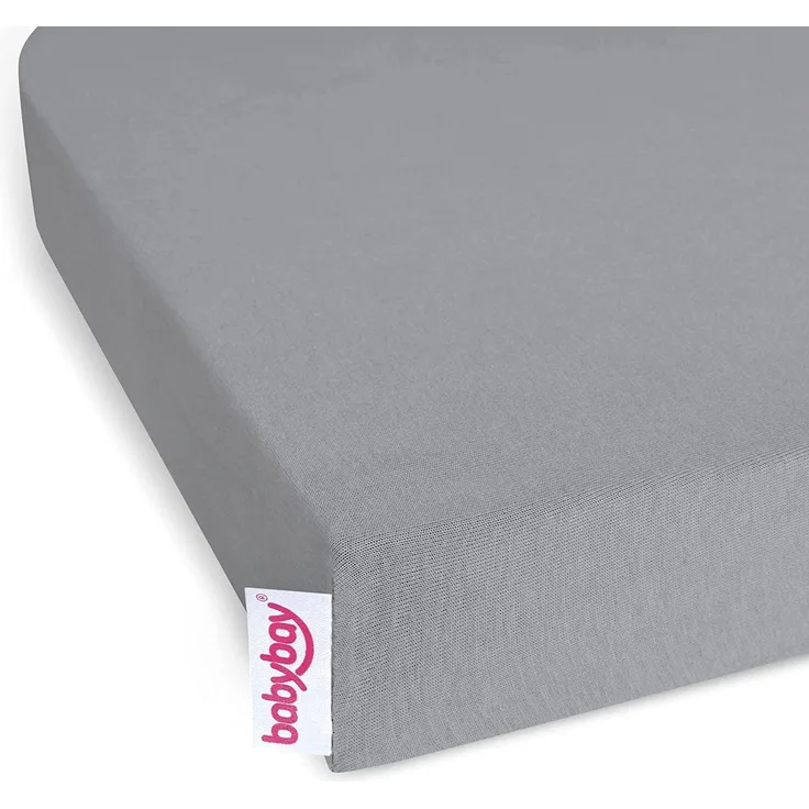 babybay Jersey 2x Spannbetttuch Doppelpack für Original, grau