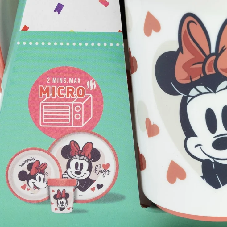 Disney Minnie Mouse Kindergeschirr Set 3-teilig – Rutschfestes Ess-Set mit Teller, Schüssel & Becher – Bild 8
