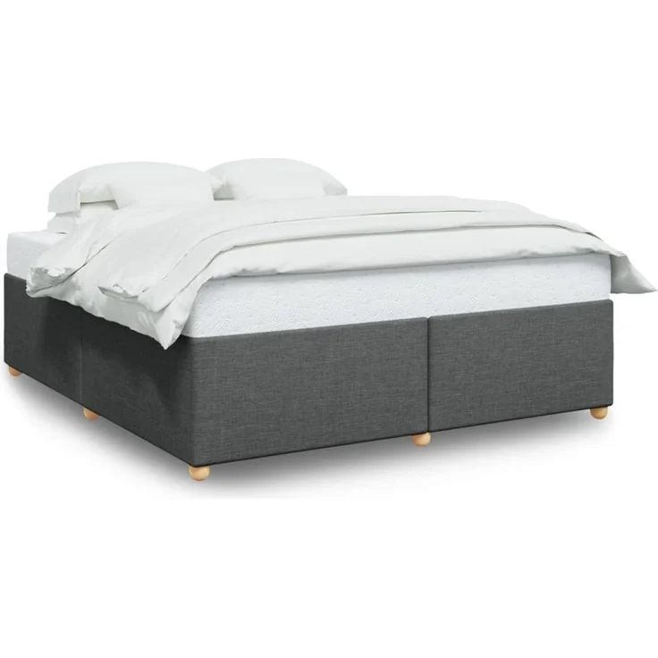 vidaXL Bettgestell ohne Matratze Dunkelgrau 200x200 cm Stoff 3284758 – Bild 2