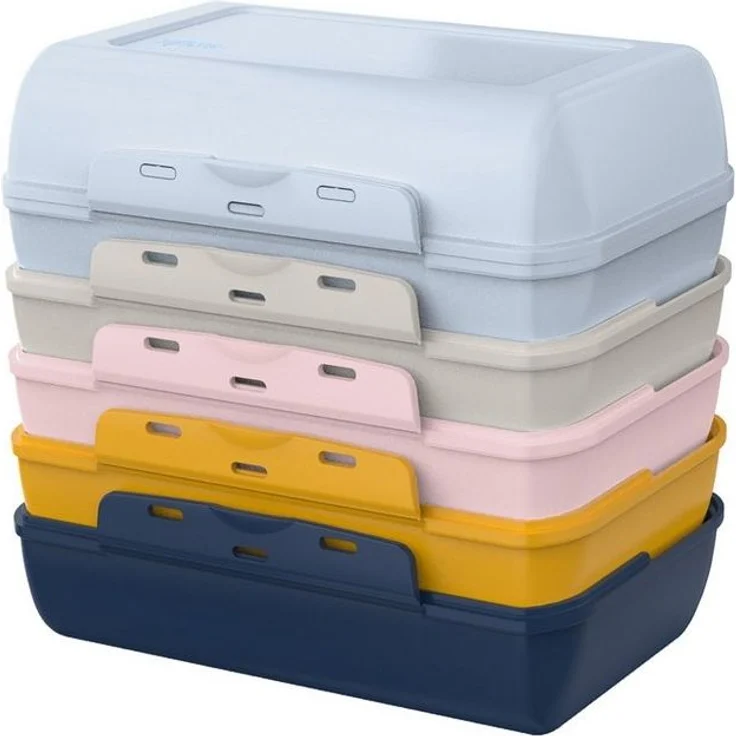 Emsa Lunchbox Variabolo, Polyprophylen (PP), (Set, 6-tlg), platzsparend, verschiedene Farbkombinationen, spülmaschinenfest – Bild 1