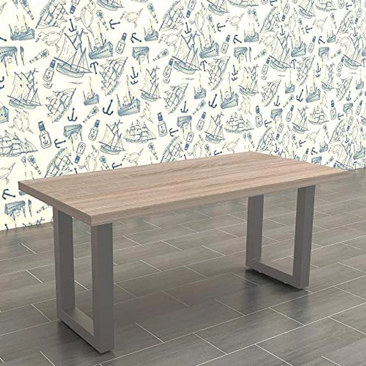 Tischuntergestell 90x72 cm Möbelfüße Grau Tischbeine Industrie Bankkufen Stahl – Bild 2