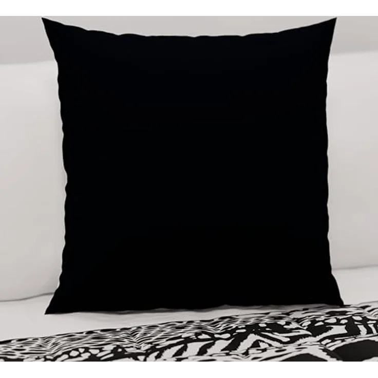 PETTI Artigiani Italiani - 2er-Set Kissenbezüge 60x60 cm aus Mikrofaser, Dekokissen-Bezüge für Schlafzimmer und Sofa, Set mit 2 Kissenhüllen, Wende-Kissenbezug Double-Face Weiß Schwarz – Bild 2